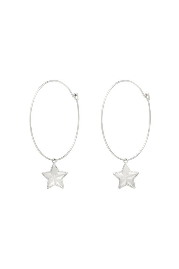 Earrings Put Star in my Hand Silver Stainless Steel